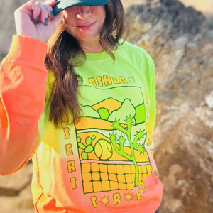 Joshua Tree Desert Dyed Long Sleeve Tennis tee by Ace the Moon Tennis and Pickleball apparel brand