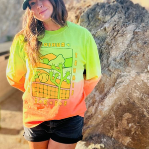 Joshua Tree Desert Dyed Long Sleeve Tennis tee by Ace the Moon Tennis and Pickleball apparel brand