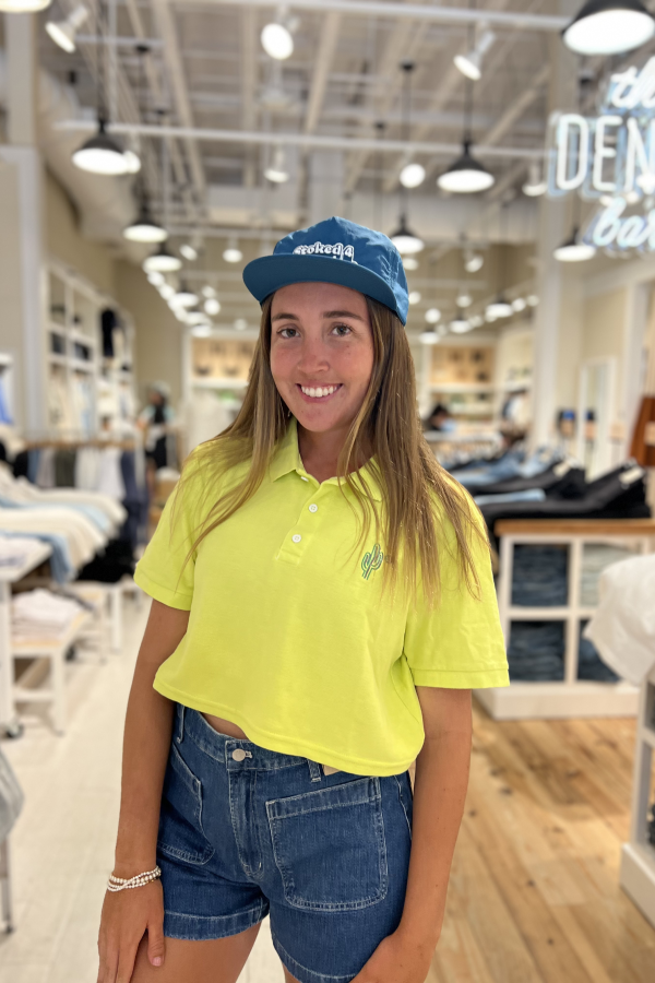 Embroidered Cropped Tennis polo by Ace the Moon Tennis and Pickleball Apparel brand Los Angeles
