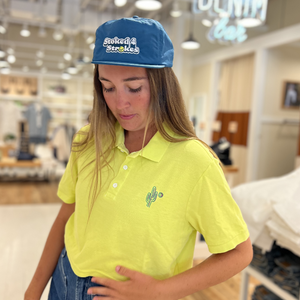 Embroidered Cropped Tennis polo by Ace the Moon Tennis and Pickleball Apparel brand Los Angeles