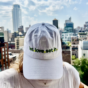 let love set in dad hat by ace the moon tennis and pickleball apparel brand