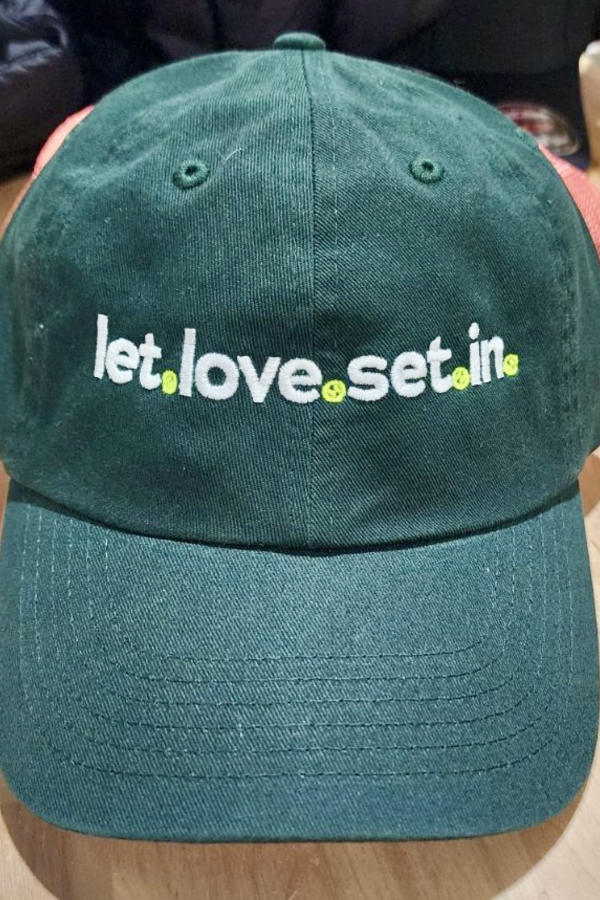 let love set in tennis dad hat by Ace the Moon tennis and pickleball apparel brand los angeles california