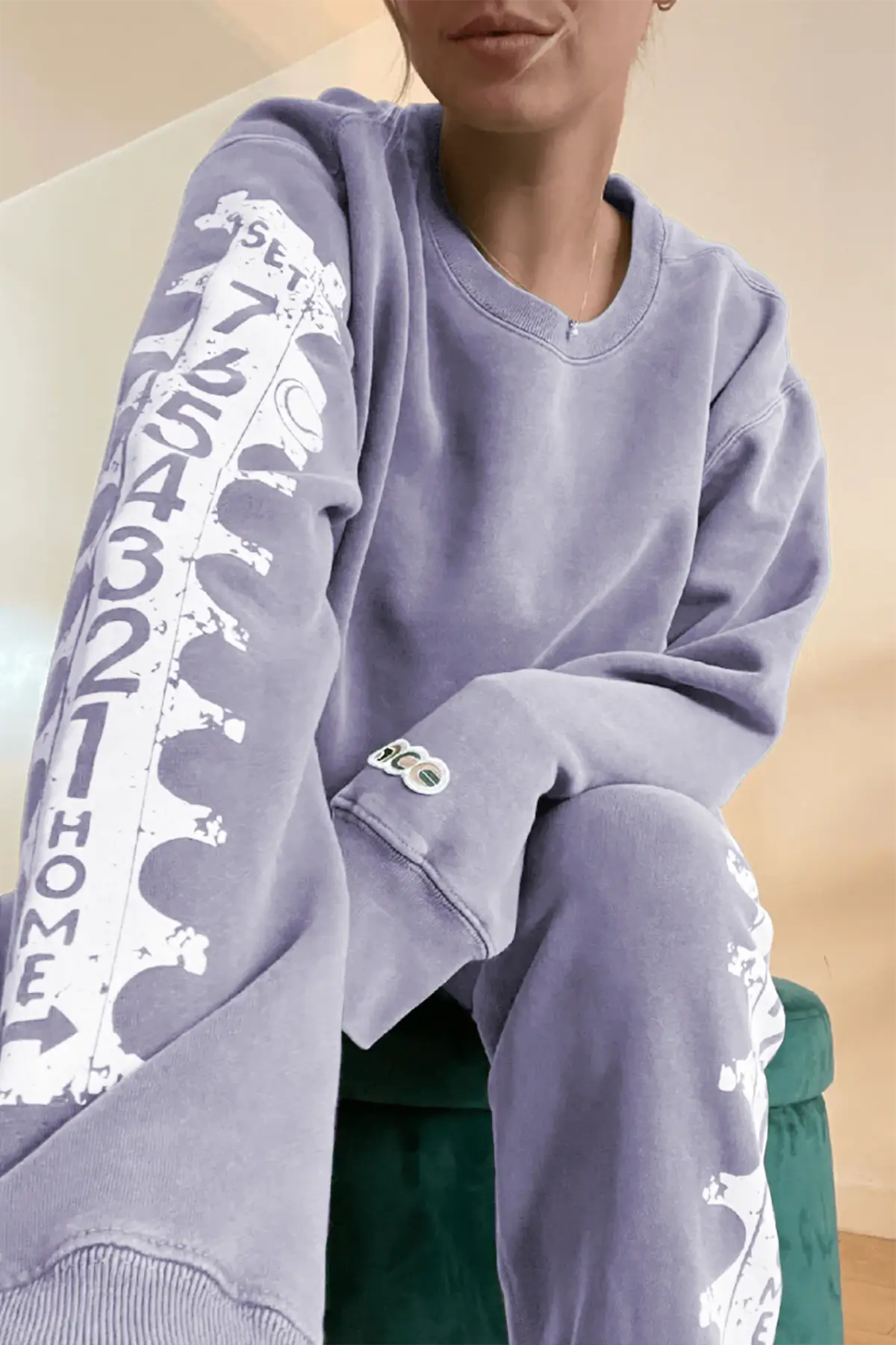 The Tennis Score Tube Crewneck Sweatshirt in Lavender (April Pre Sale)