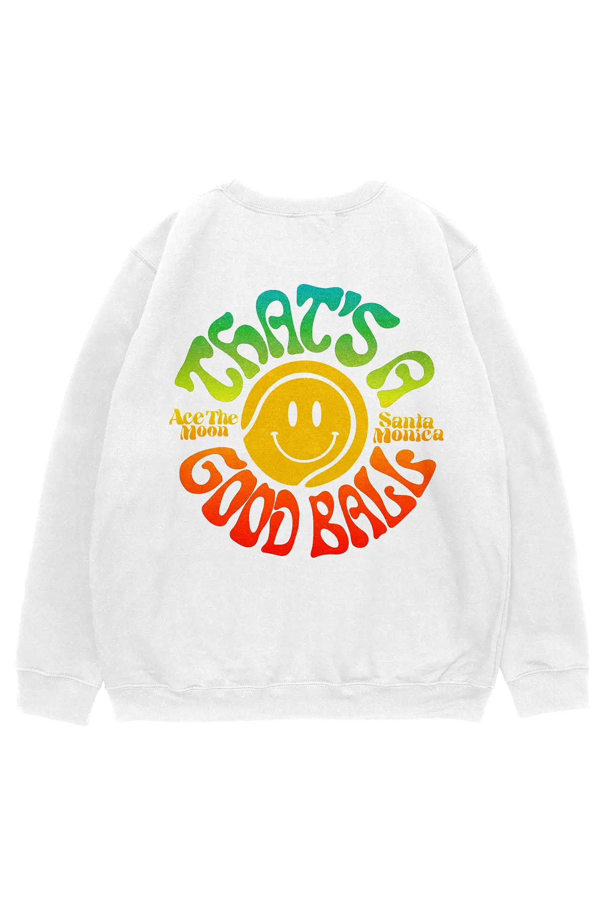 That's a good ball crewneck sweatshirt by Ace the Moon tennis and pickleball apparel brand