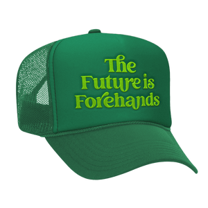the future is forehands tennis trucker hat by Ace the Moon tennis apparel brand LA 