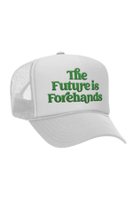 the future is forehands tennis trucker hat by Ace the Moon tennis apparel brand LA 