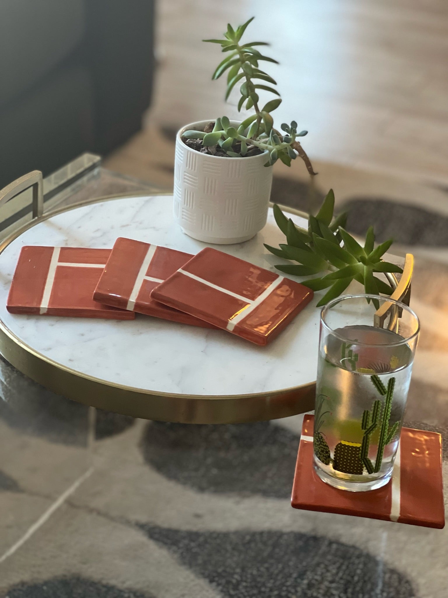 Tennis Court Coaster Set sold by Ace the Moon Tennis and Pickleball Brand in Los Angeles California