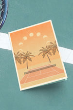 Cai & Jo Tennis Stationery card set showcasing beautiful tennis inspired landscape artwork sold by Ace the Moon tennis brand