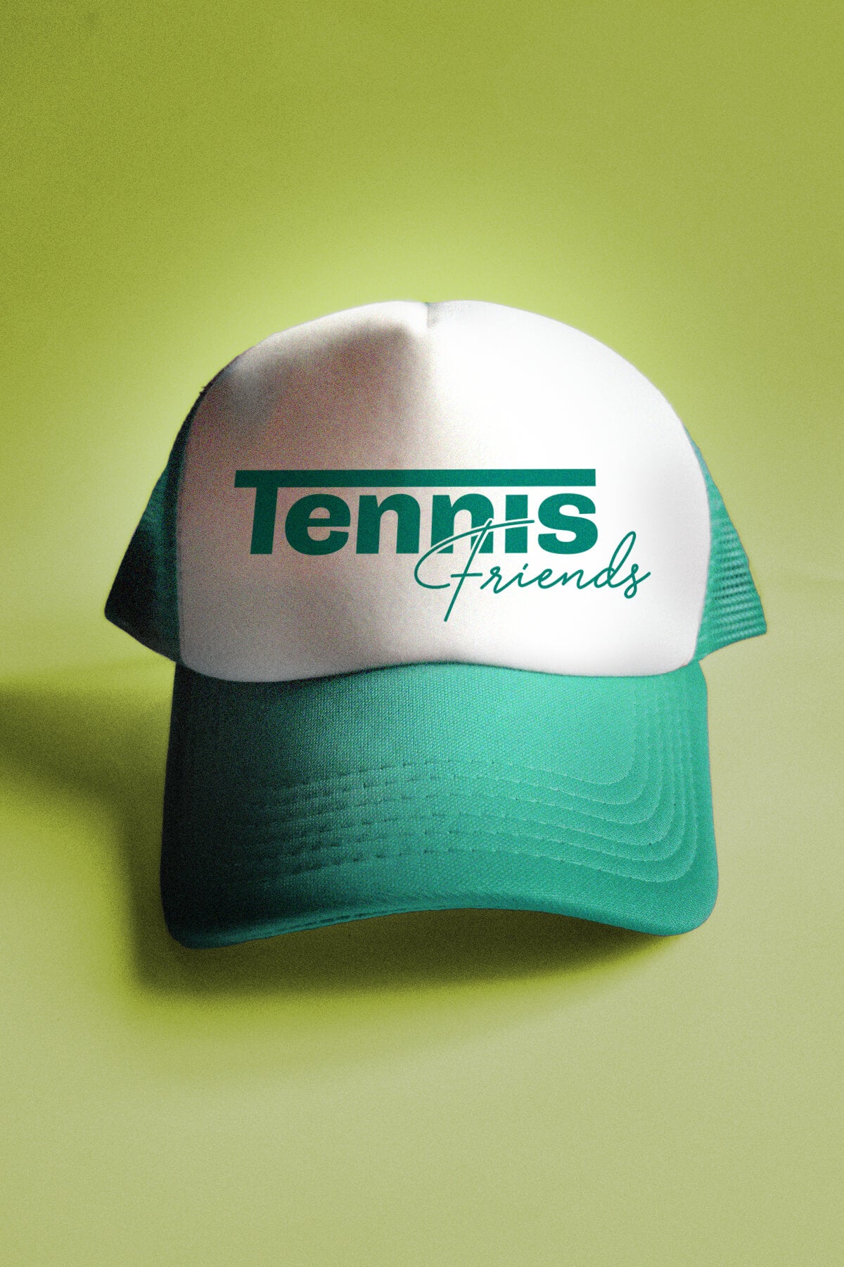 Tennis Friends Trucker Hat in Teal