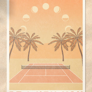 Be With You Tennis landscape Art Print by Cai & Jo sold by Ace the Moon Tennis and pickleball brand Los Angeles