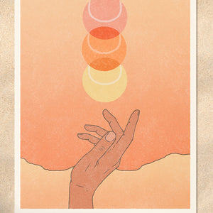 Hand Meets Sky Tennis landscape artist print sold by Ace the Moon Premium tennis brand Los Angeles