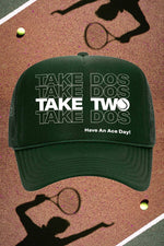 Take Dos Tennis Trucker Hat by Ace the Moon Tennis and pickleball apparel brand los angeles california