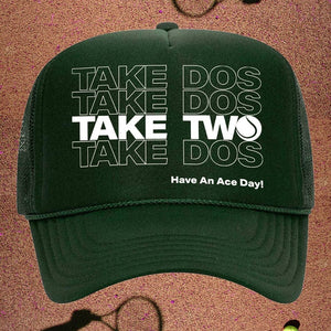Take Dos Tennis Trucker Hat by Ace the Moon Tennis and pickleball apparel brand los angeles california