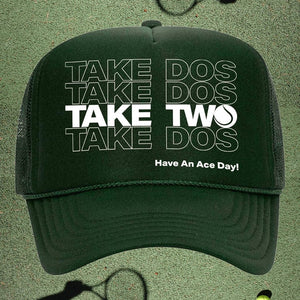 Take Dos Tennis Trucker Hat by Ace the Moon Tennis and pickleball apparel brand los angeles california