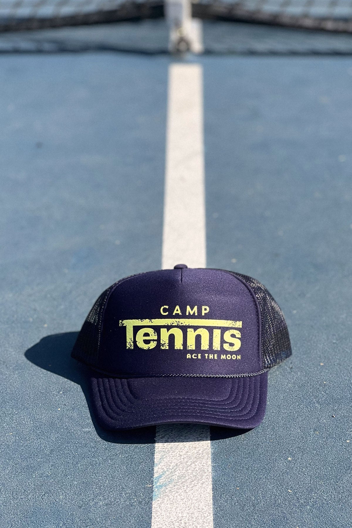 Camp Tennis Trucker Hat by Ace the Moon Tennis brand Los Angeles