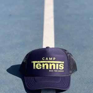 Camp Tennis Trucker Hat by Ace the Moon Tennis brand Los Angeles