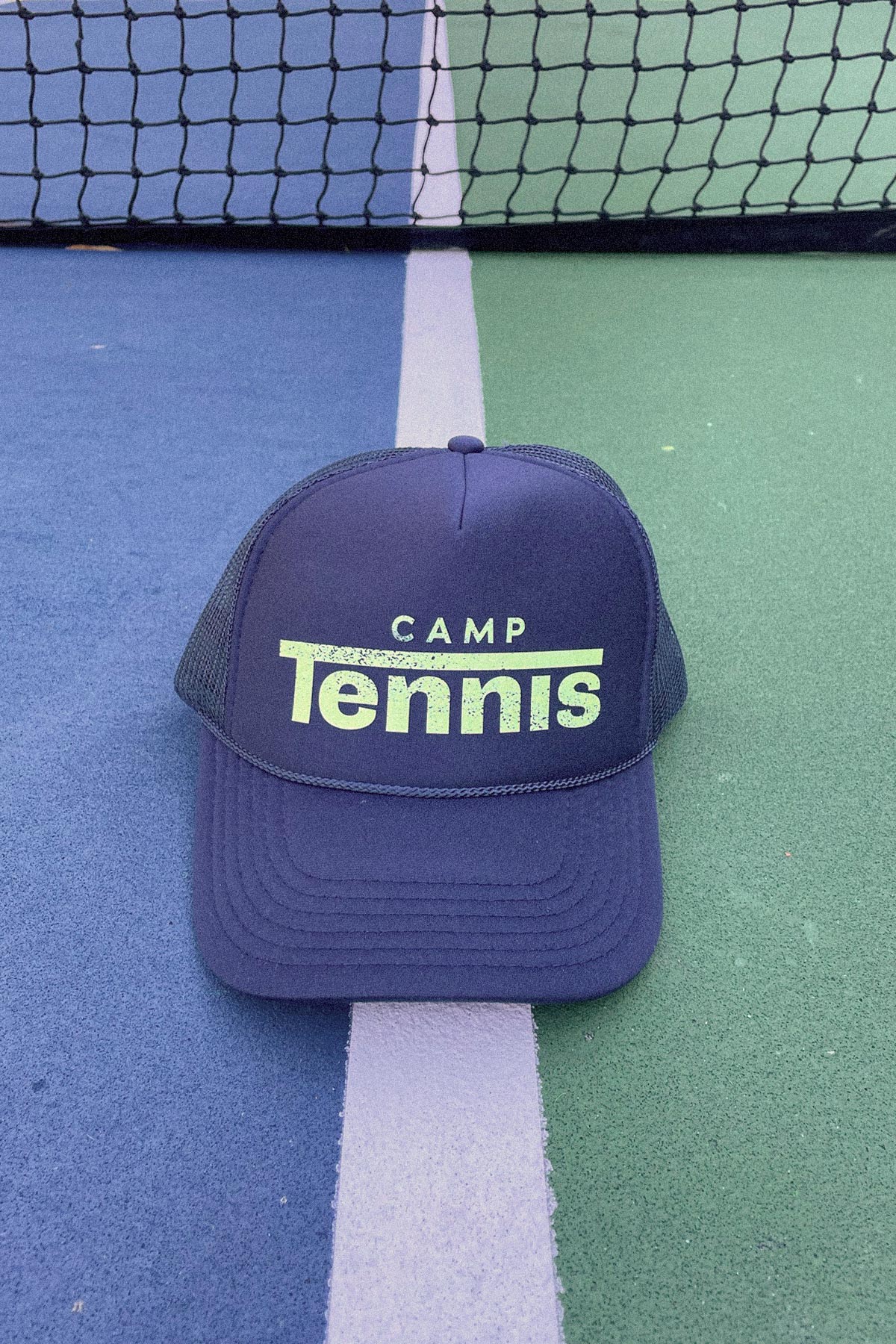 Camp Tennis Trucker Hat by Ace the Moon Tennis brand Los Angeles