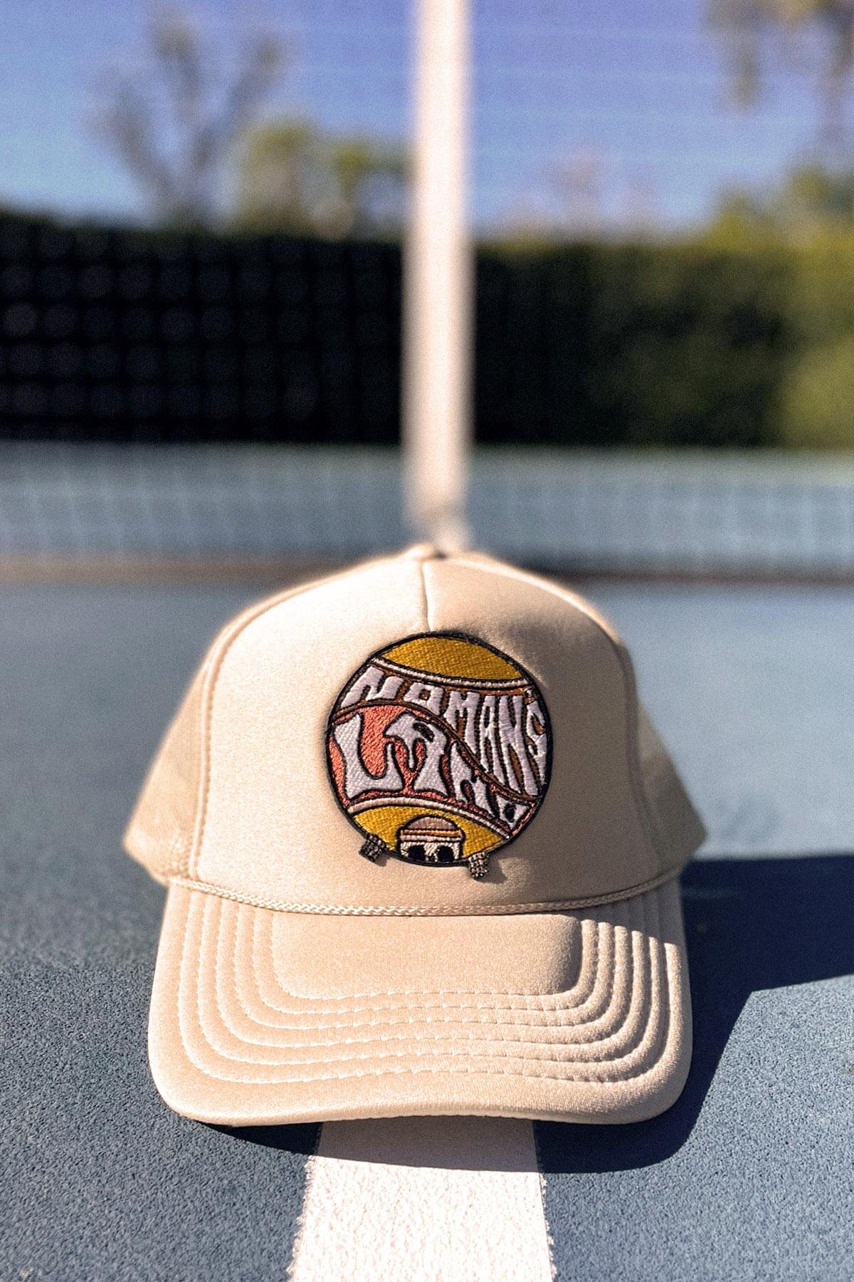 No Man's Land Tennis Trucker Hat by Ace the Moon Pickleball and Tennis Apparel Brand Los Angeles