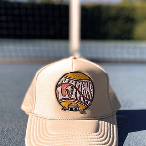 No Man's Land Tennis Trucker Hat by Ace the Moon Pickleball and Tennis Apparel Brand Los Angeles