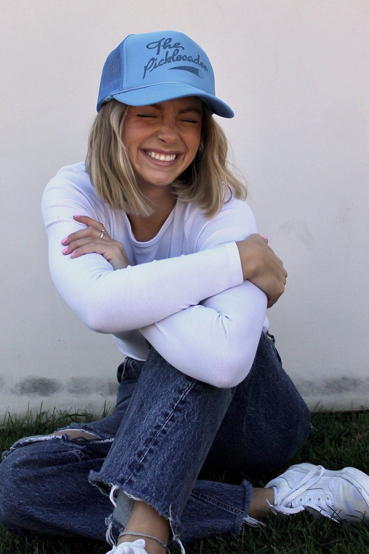 The Picklesades Trucker Hat pickle ball trucker hat by Ace the Moon Tennis and pickle ball apparel brand