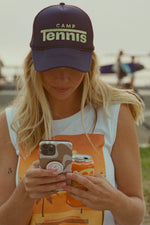 Camp Tennis Trucker Hat by Ace the Moon Tennis brand Los Angeles