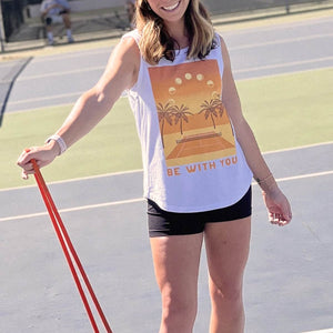 Be With You Tennis tank top by Ace the Moon Tennis and pickle ball apparel brand Los Angeles