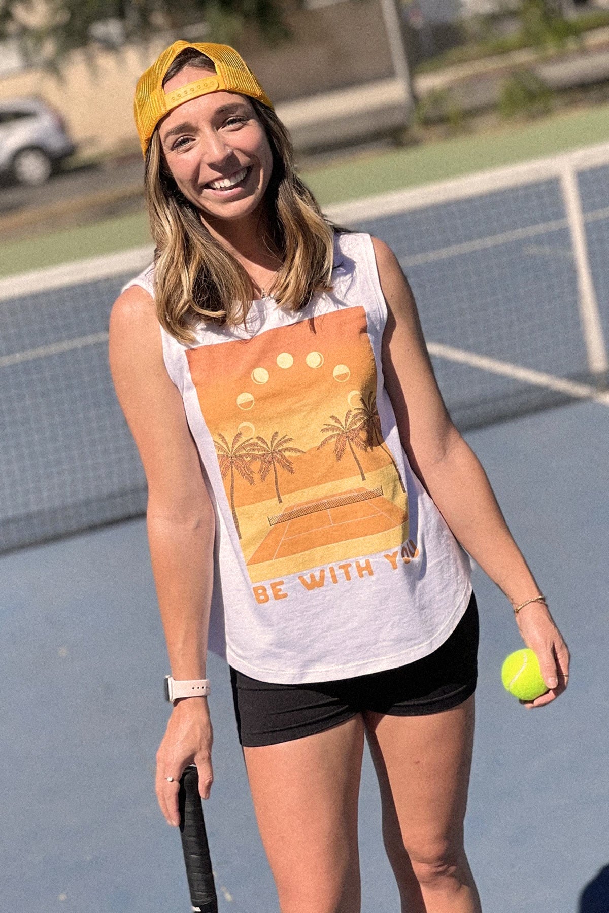 Be With You Tennis tank top by Ace the Moon Tennis and pickle ball apparel brand Los Angeles