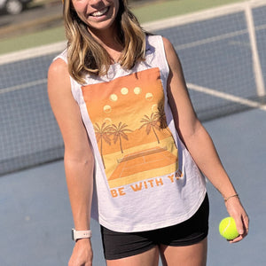 Be With You Tennis tank top by Ace the Moon Tennis and pickle ball apparel brand Los Angeles