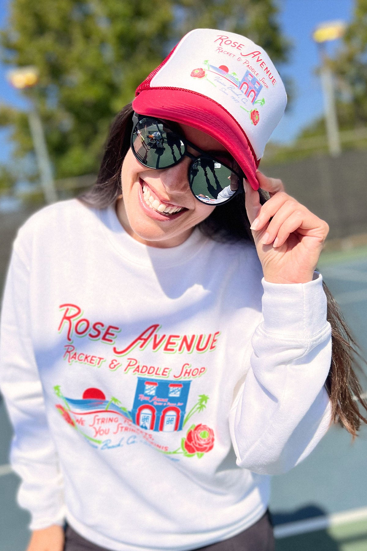 Rose Avenue Racket & Paddle Shop Hat - Tennis hat by Ace the moon Tennis and pickleball apparel brand los angeles california