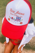Rose Avenue Racket & Paddle Shop Hat - Tennis hat by Ace the moon Tennis and pickleball apparel brand los angeles california