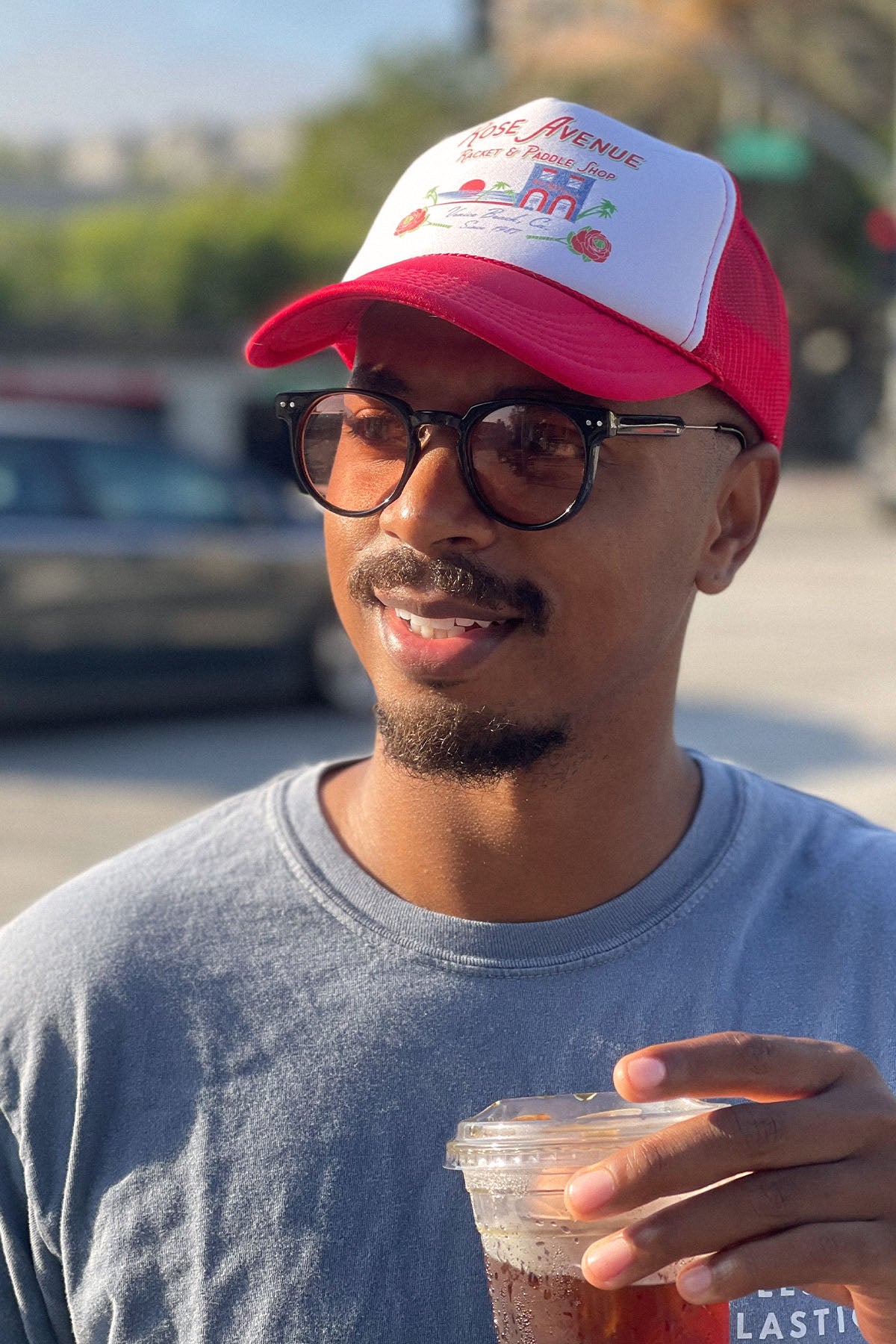 Rose Avenue Racket & Paddle Shop Hat - Tennis hat by Ace the moon Tennis and pickleball apparel brand los angeles california