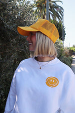 thats a good ball tennis trucker hat and crewneck sweatshirt by Ace the Moon tennis apparel brand LA