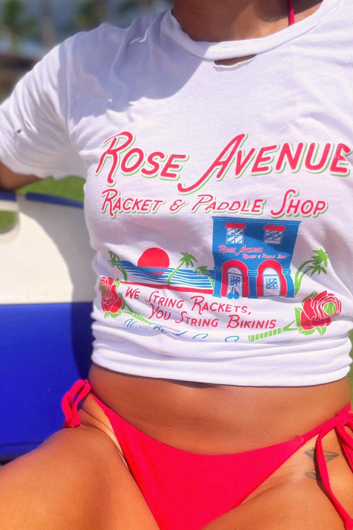 Rose Avenue Racket & Paddle Shop Unisex Rocker Tee