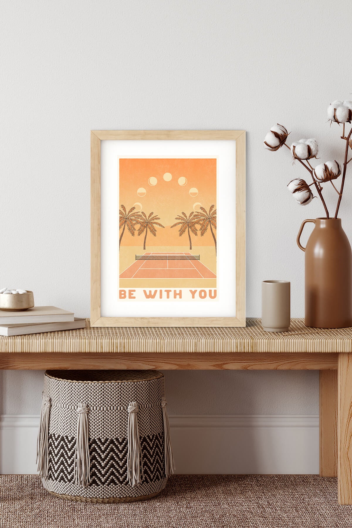 Be With You Tennis landscape Art Print by Cai & Jo sold by Ace the Moon Tennis and pickleball brand Los Angeles