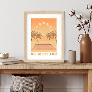Be With You Tennis landscape Art Print by Cai & Jo sold by Ace the Moon Tennis and pickleball brand Los Angeles