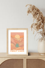 Fault Lines Tennis landscape Art Print by Cai & Jo sold by Ace the Moon Tennis and pickleball brand Los Angeles