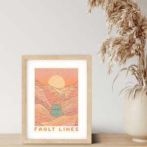 Fault Lines Tennis landscape Art Print by Cai & Jo sold by Ace the Moon Tennis and pickleball brand Los Angeles
