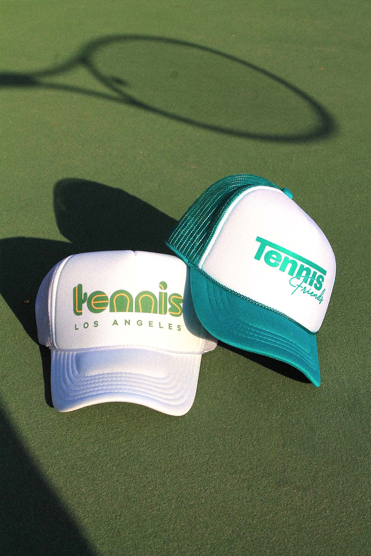 Tennis Friends Trucker Hat in Teal