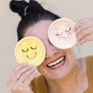 Smile, Smile, Smile Tennis Ball Ring Dish sold by Ace the Moon Tennis brand LA