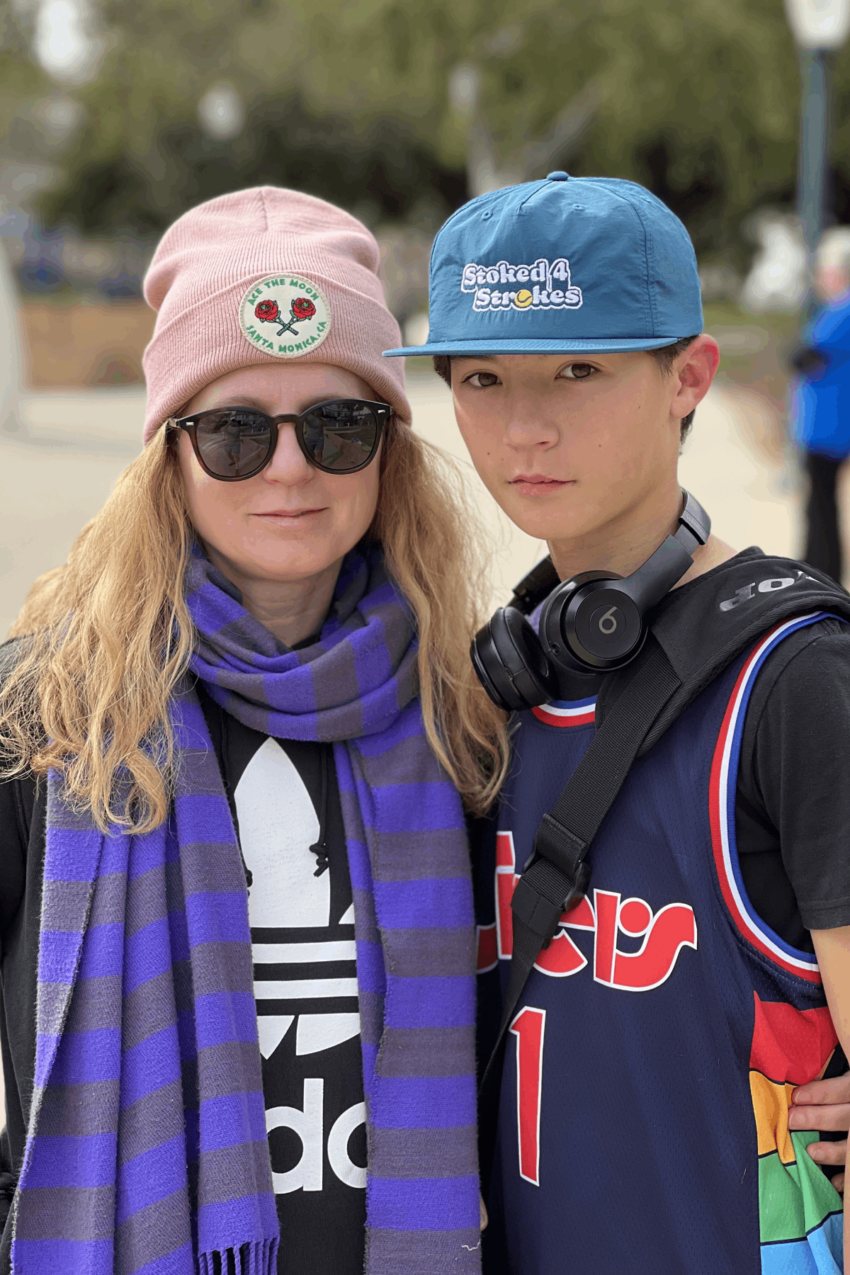 stoked 4 strokes tennis hat by Ace the moon tennis and pickleball apparel brand los angeles california. blue nylon hat