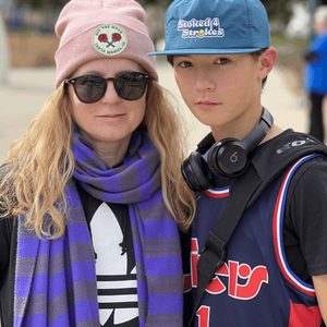 stoked 4 strokes tennis hat by Ace the moon tennis and pickleball apparel brand los angeles california. blue nylon hat