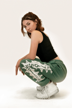 Tennis Score Tube Sweatpants in green by Ace the Moon LA premium tennis and pickleball apparel brand