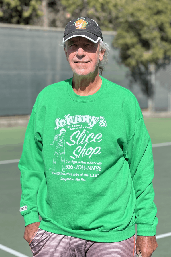 Johnny's Slice Shop Tennis humor crewneck Sweatshirt by Ace the moon tennis and pickleball brand los angeles california
