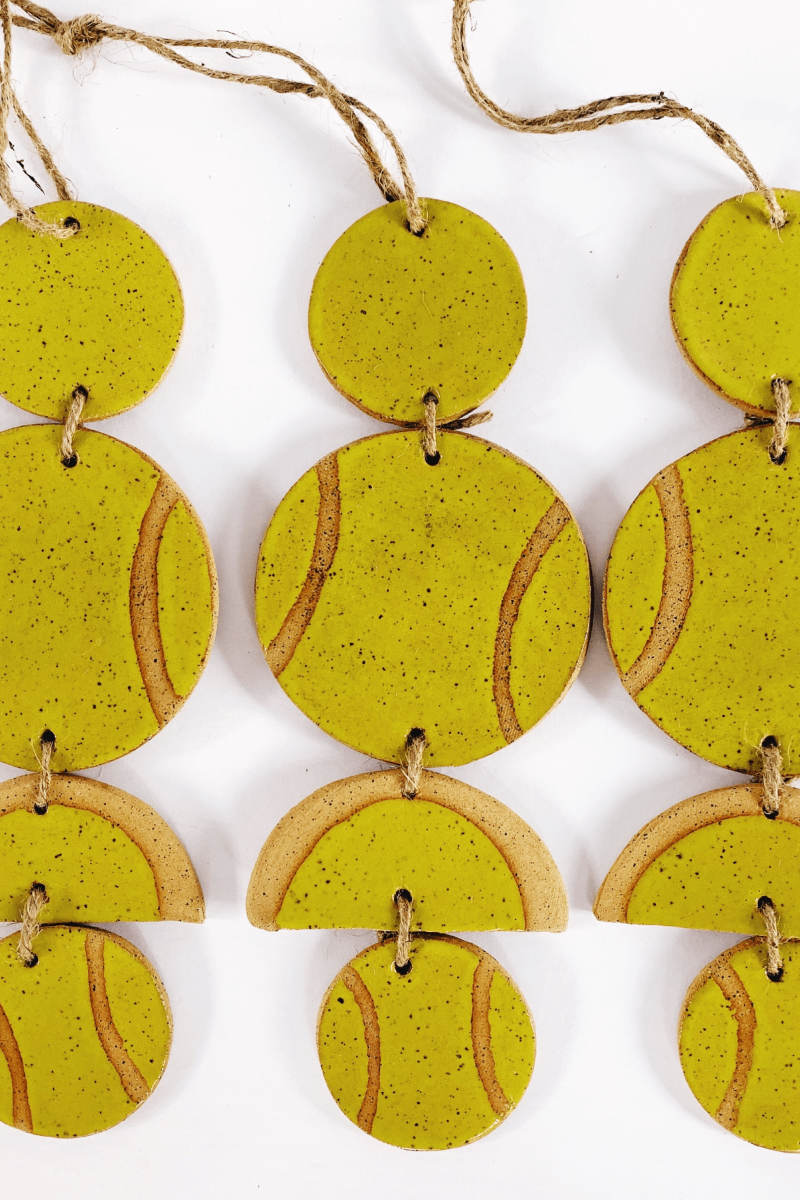 Tennis Ball Wall Hanging ceramic art - Ace the Moon Los Angeles California