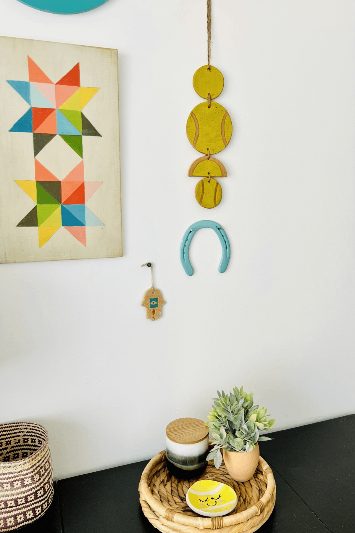 Tennis Ball Wall Hanging ceramic art - Ace the Moon Los Angeles California