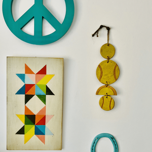 Tennis Ball Wall Hanging ceramic art - Ace the Moon Los Angeles California