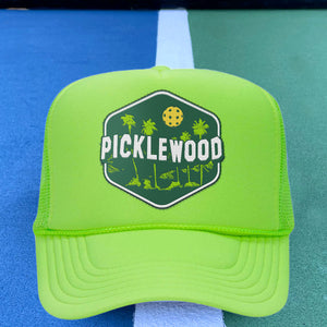 Picklewood Patched Tennis trucker Hat by Ace the Moon Tennis and pickleball apparel brand los angeles california